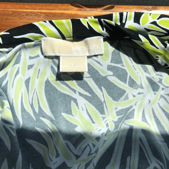 Michael Kors Bamboo Lime Green Black Dress Plus Size 18 18W - Picture 8 of 13